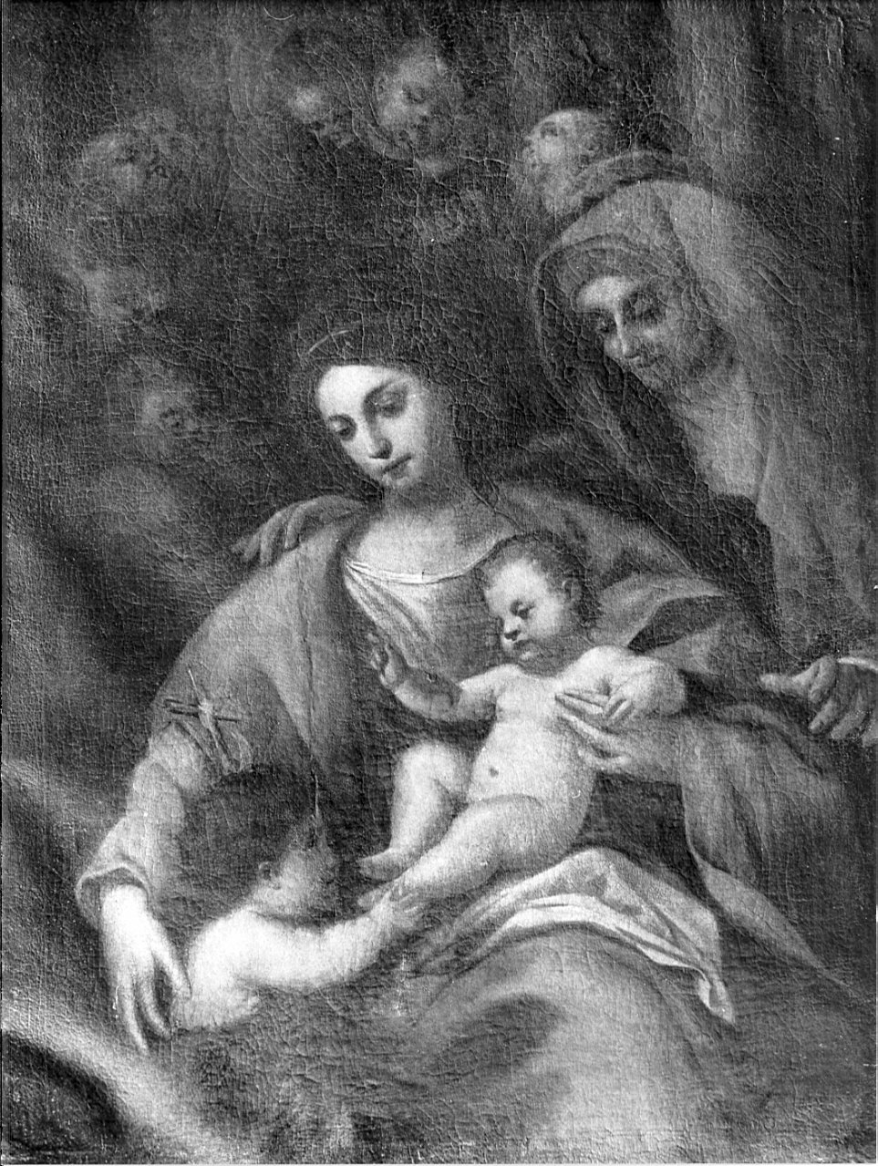 Madonna con Bambino e Sant'Anna e San Giovanni Battista (dipinto, opera isolata) - ambito bergamasco (?) (sec. XVII)