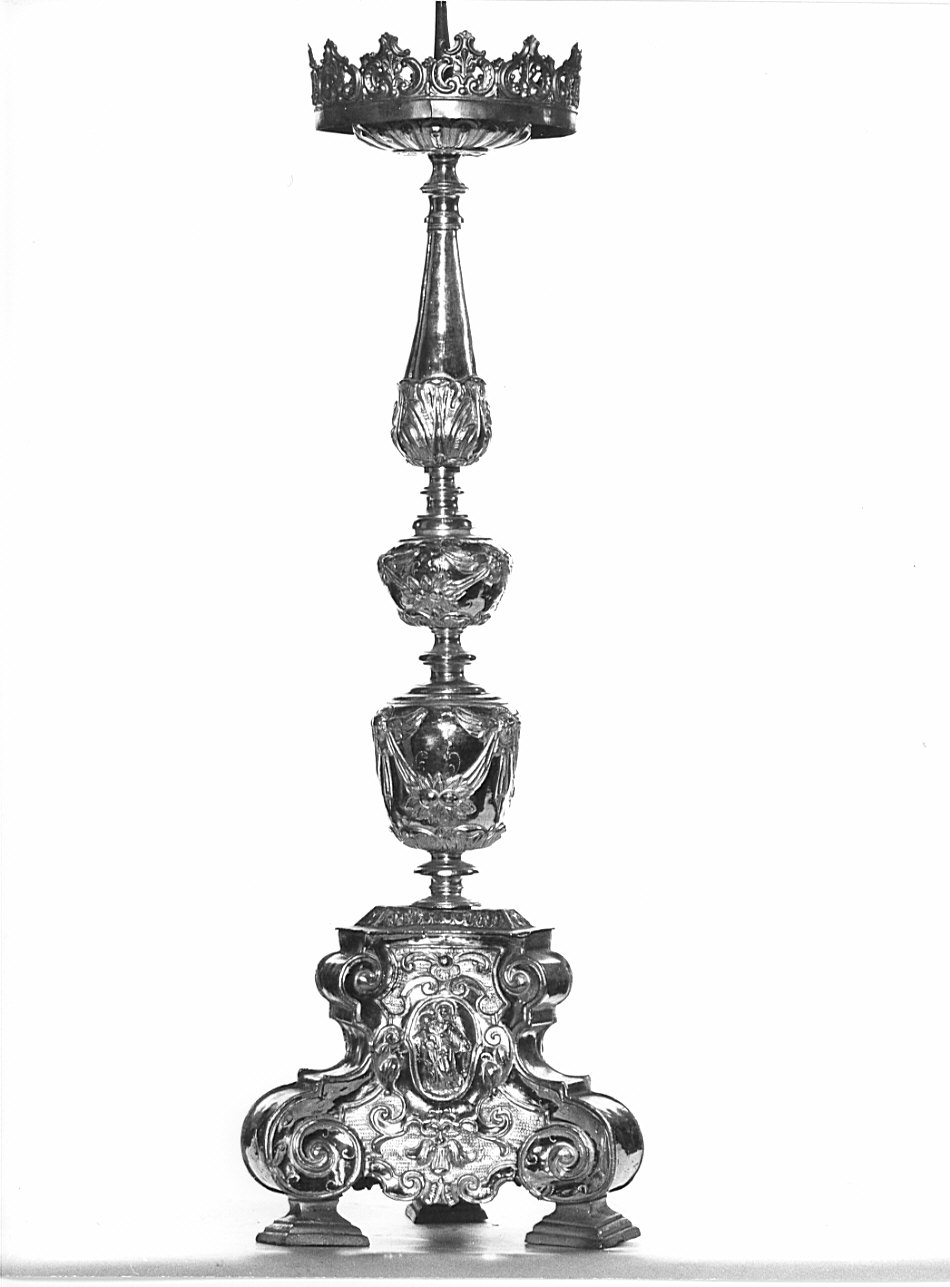 candeliere d'altare, serie - bottega italiana (fine/inizio secc. XVII/ XVIII)