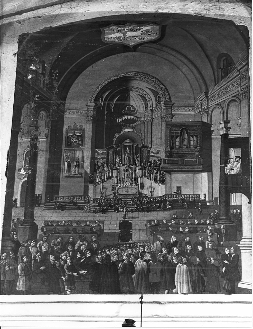 Interno della parrocchiale di Vertova (dipinto, opera isolata) di Rillosi Pier Antonio (attribuito) (seconda metà sec. XVIII)