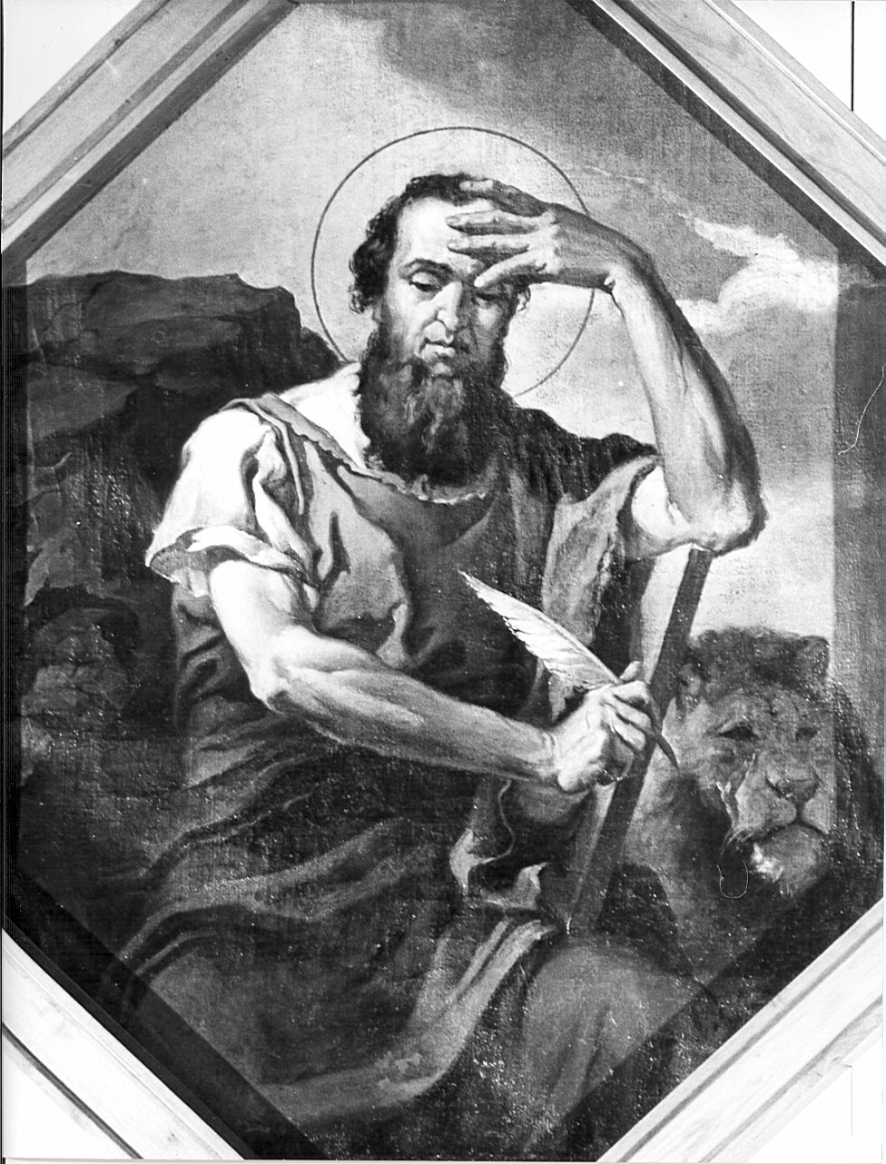 San Marco scrive il vangelo (dipinto, elemento d'insieme) di Cifrondi Antonio (attribuito) (secc. XVII/ XVIII)