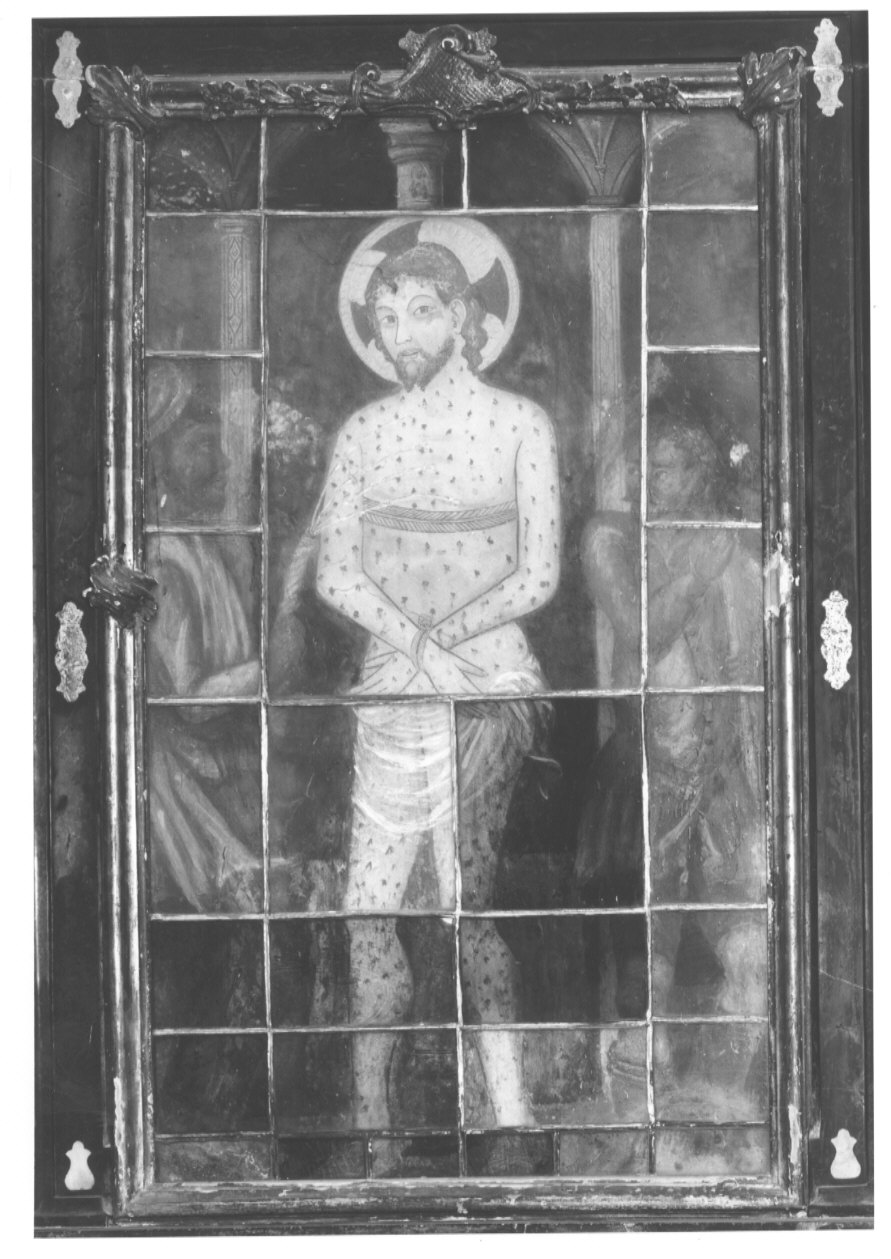 flagellazione di Cristo (dipinto, opera isolata) - ambito lombardo (inizio sec. XV)