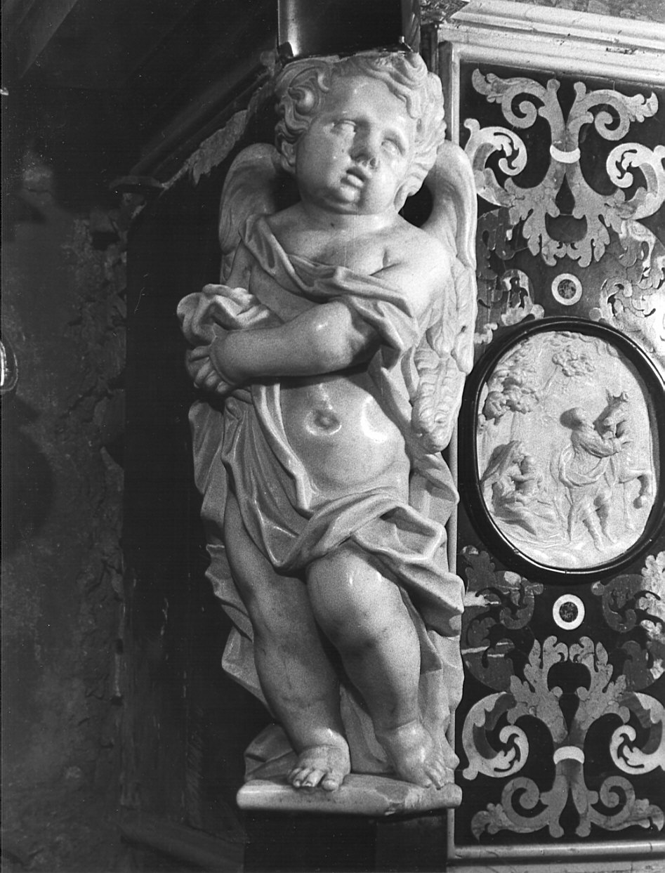 angelo (statua, elemento d'insieme) - bottega bergamasca (sec. XVIII)