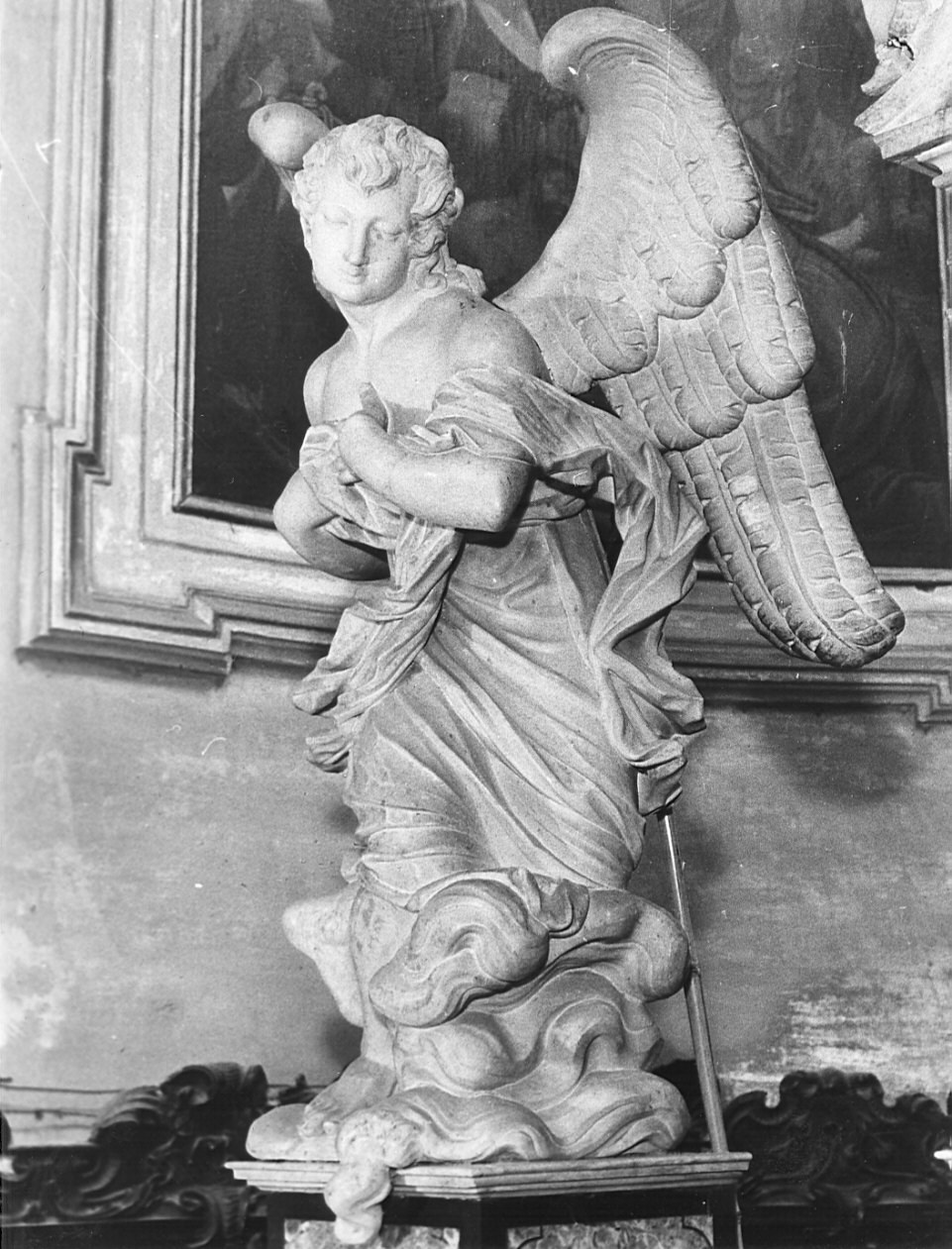 angelo (statua, elemento d'insieme) - bottega bergamasca (sec. XVIII)