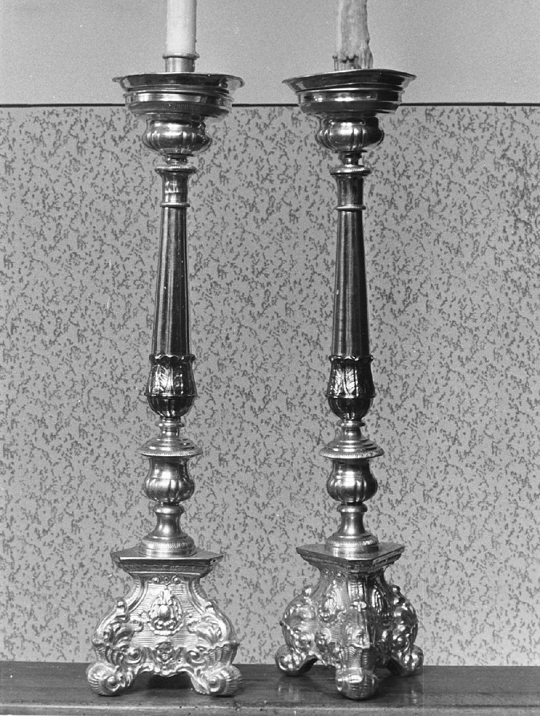 candeliere, coppia - bottega lombarda (metà sec. XIX)