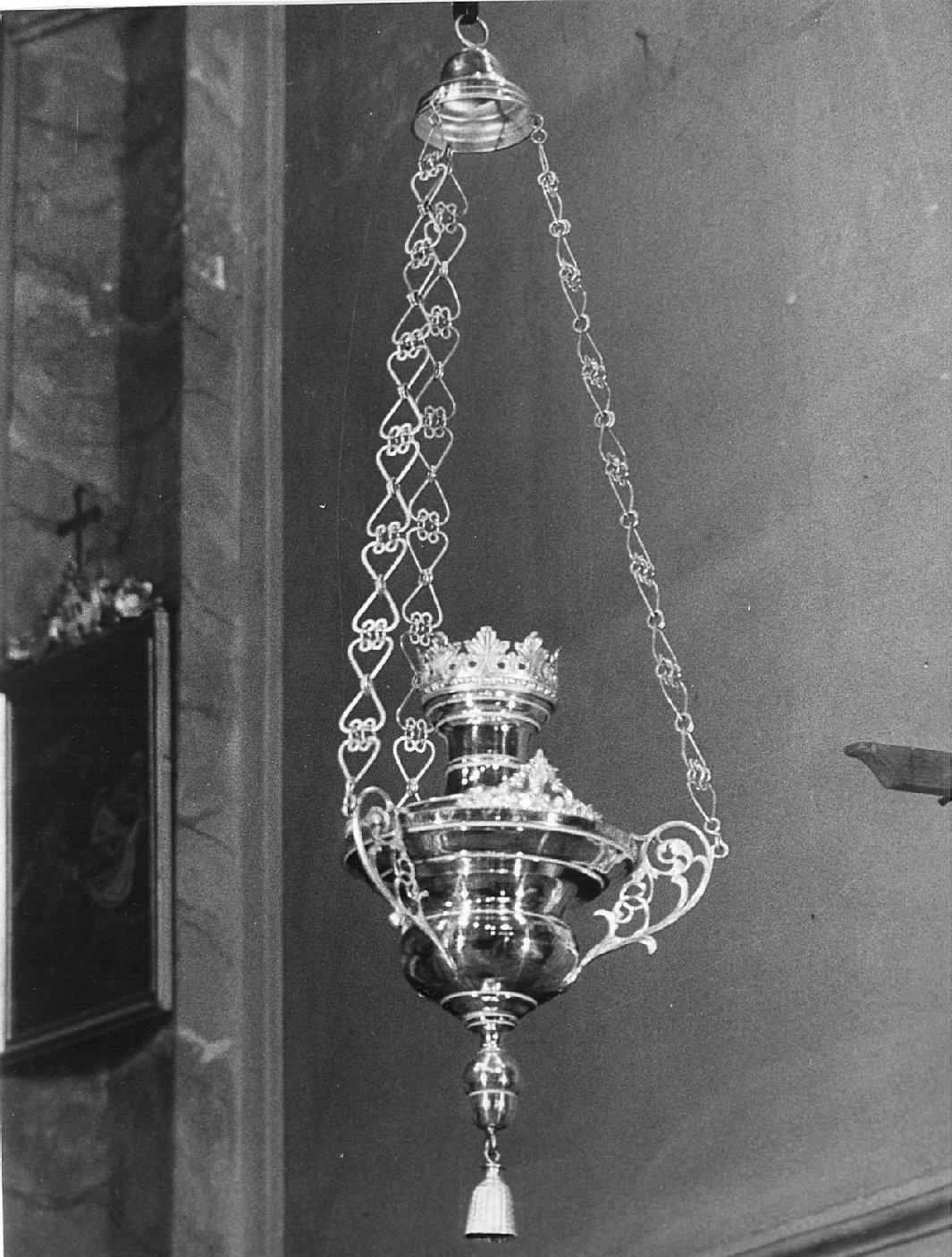 lampada pensile, coppia - bottega italiana (prima metà sec. XIX)