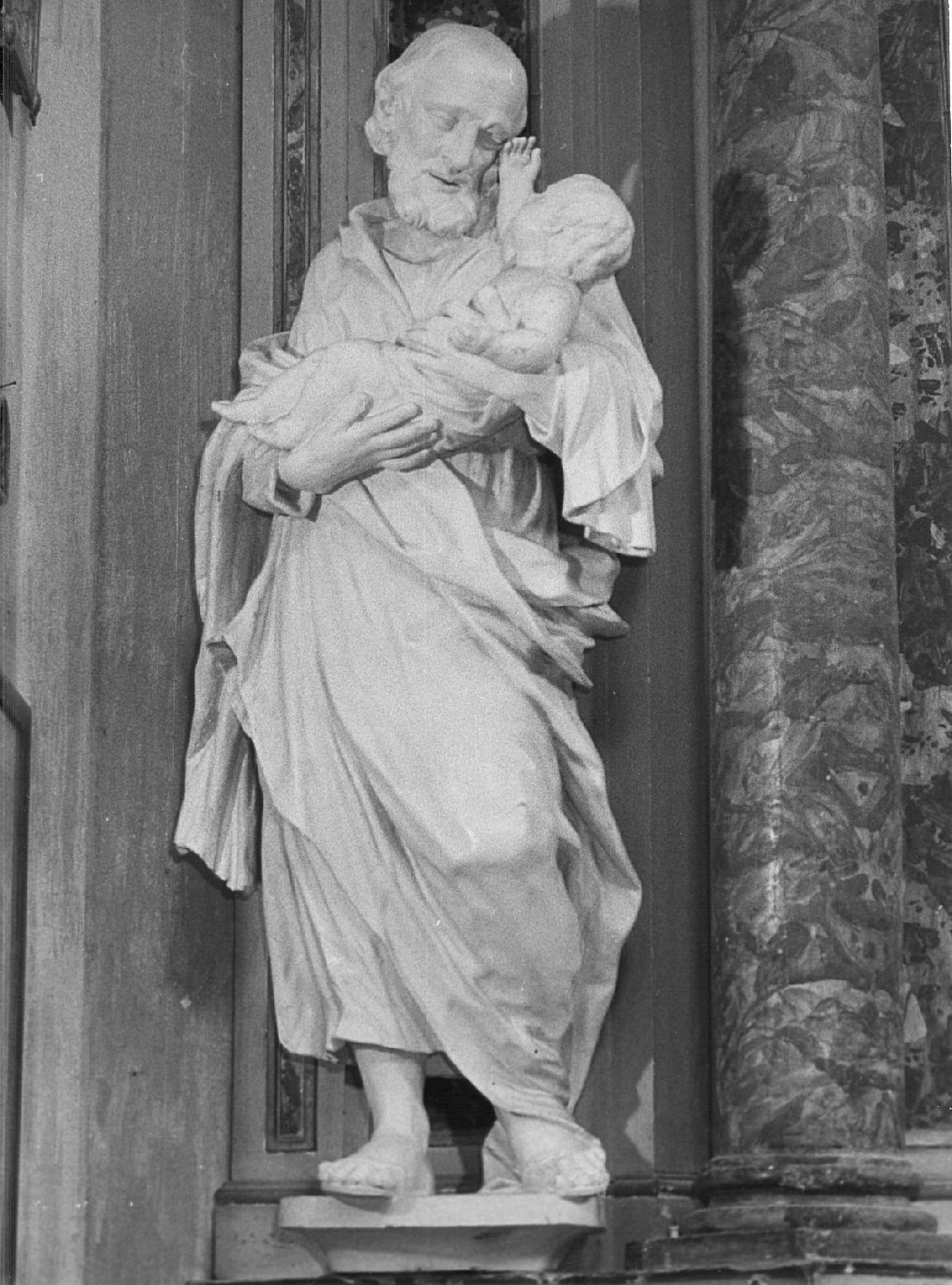 San Giuseppe e Gesù Bambino (statua, elemento d'insieme) - bottega bergamasca (sec. XVIII)