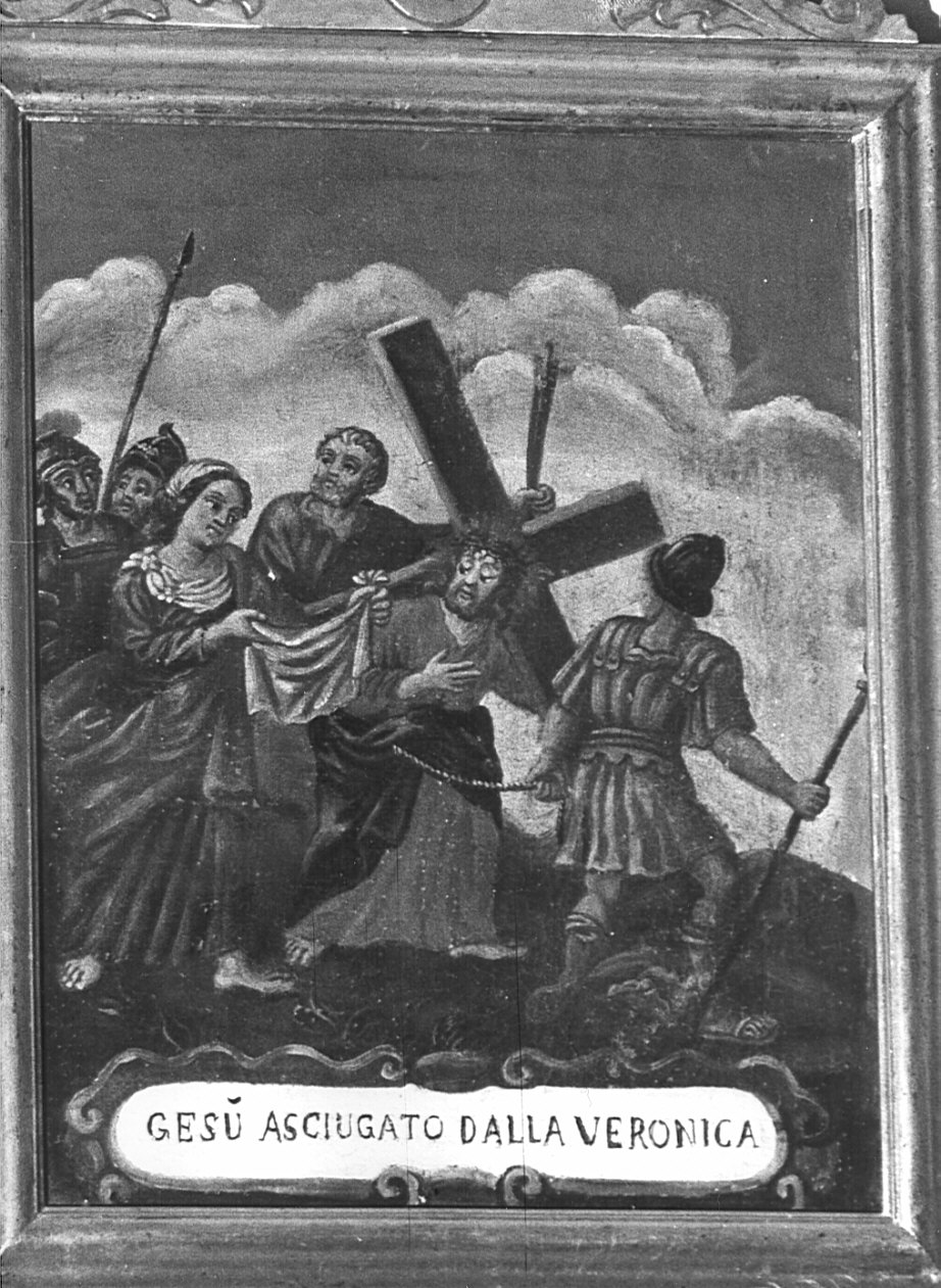 stazione VI: Gesù asciugato dalla Veronica (Via Crucis, elemento d'insieme) - ambito bergamasco (sec. XVIII)