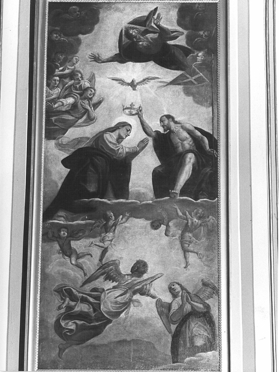 incoronazione di Maria Vergine (dipinto, opera isolata) - ambito bresciano (seconda metà sec. XVI)