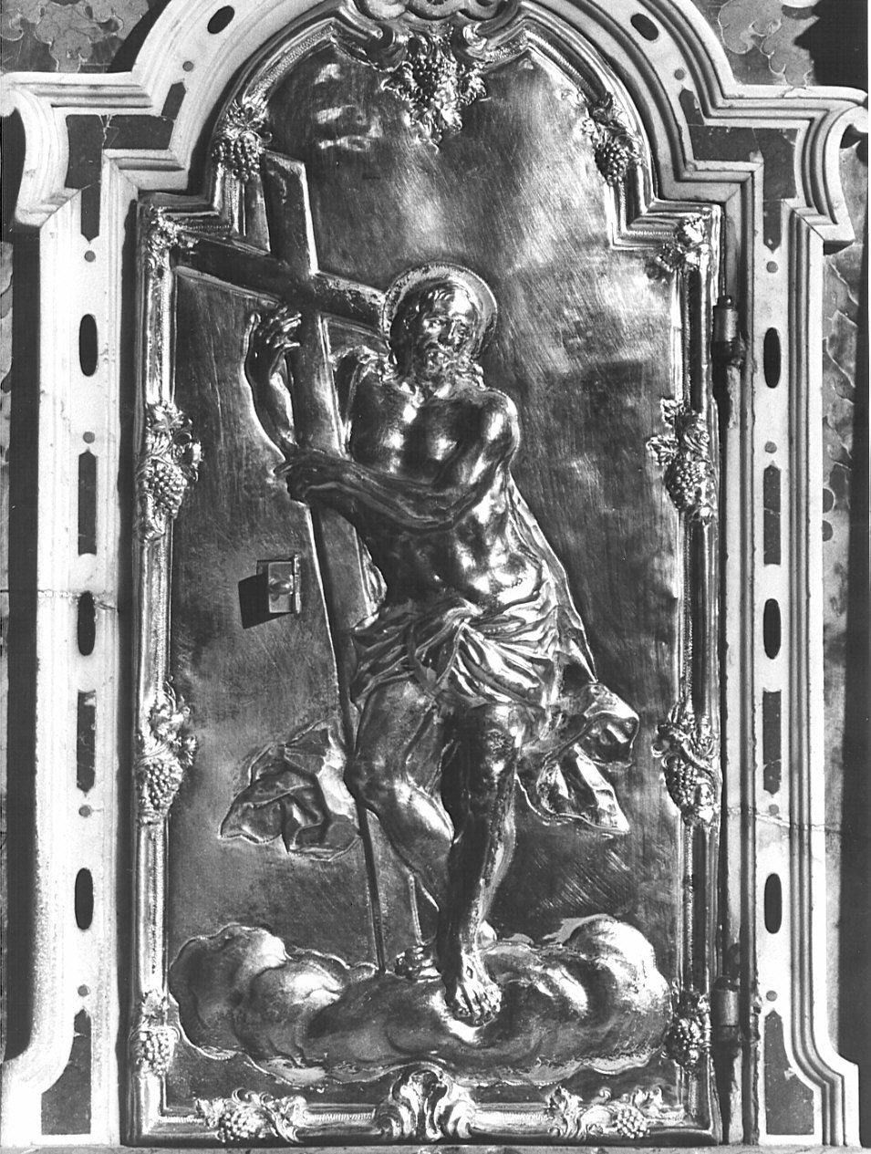 Cristo risorto (sportello di tabernacolo, elemento d'insieme) - bottega bresciana (sec. XVIII)
