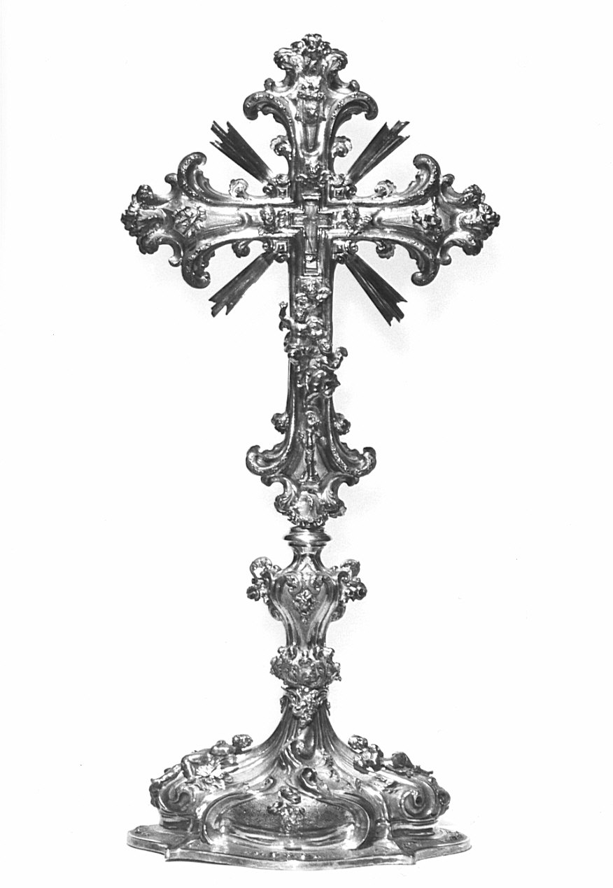 reliquiario - a croce, opera isolata - bottega italiana (sec. XVIII)
