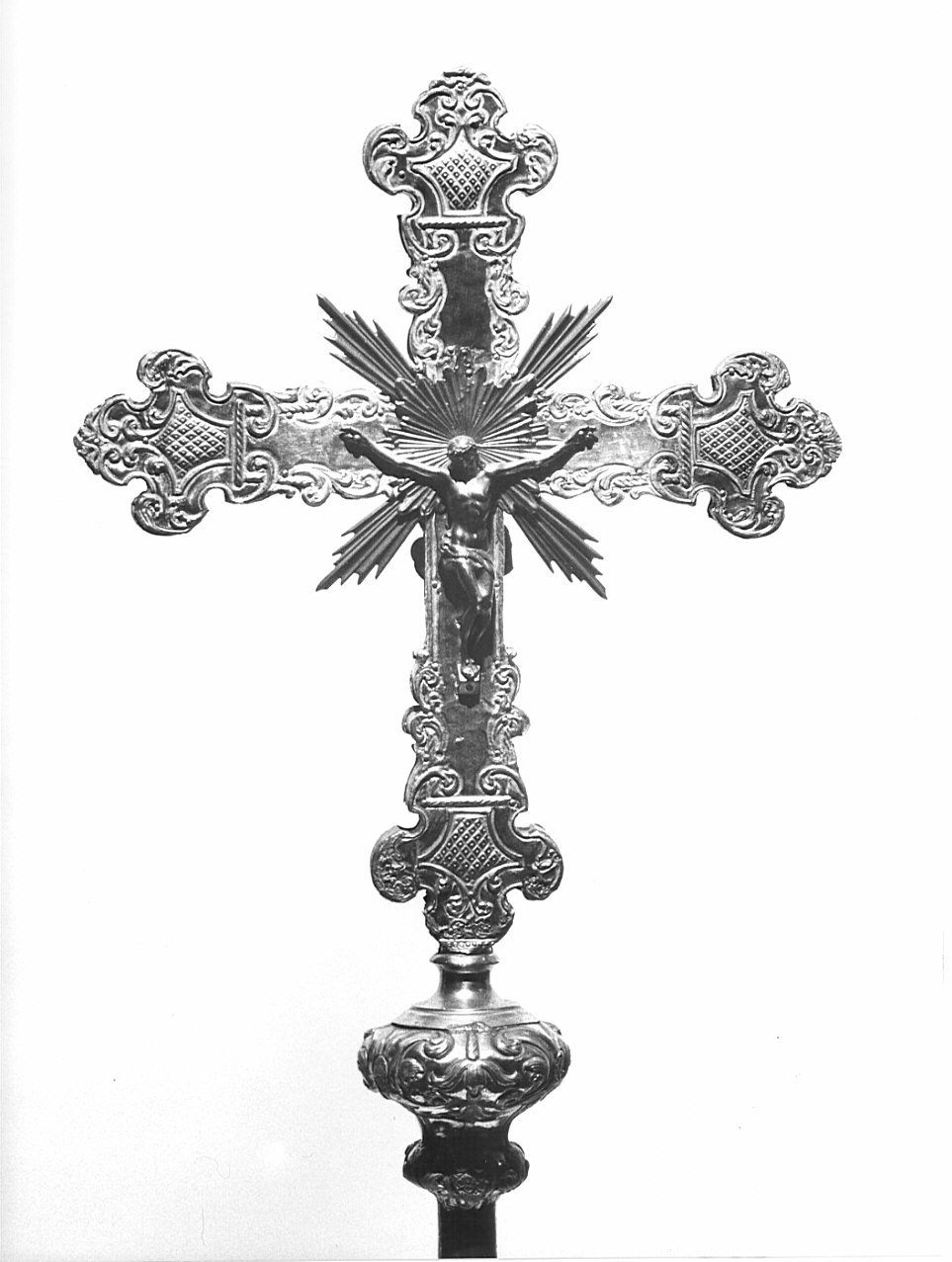 croce processionale, opera isolata - bottega lombarda (sec. XVIII)