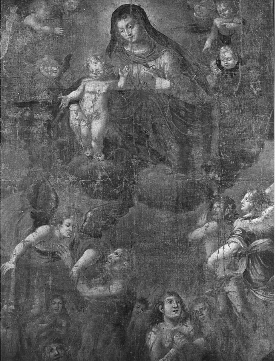 Madonna con Bambino, angeli e anime purganti (dipinto, opera isolata) - ambito lombardo (prima metà sec. XVIII)