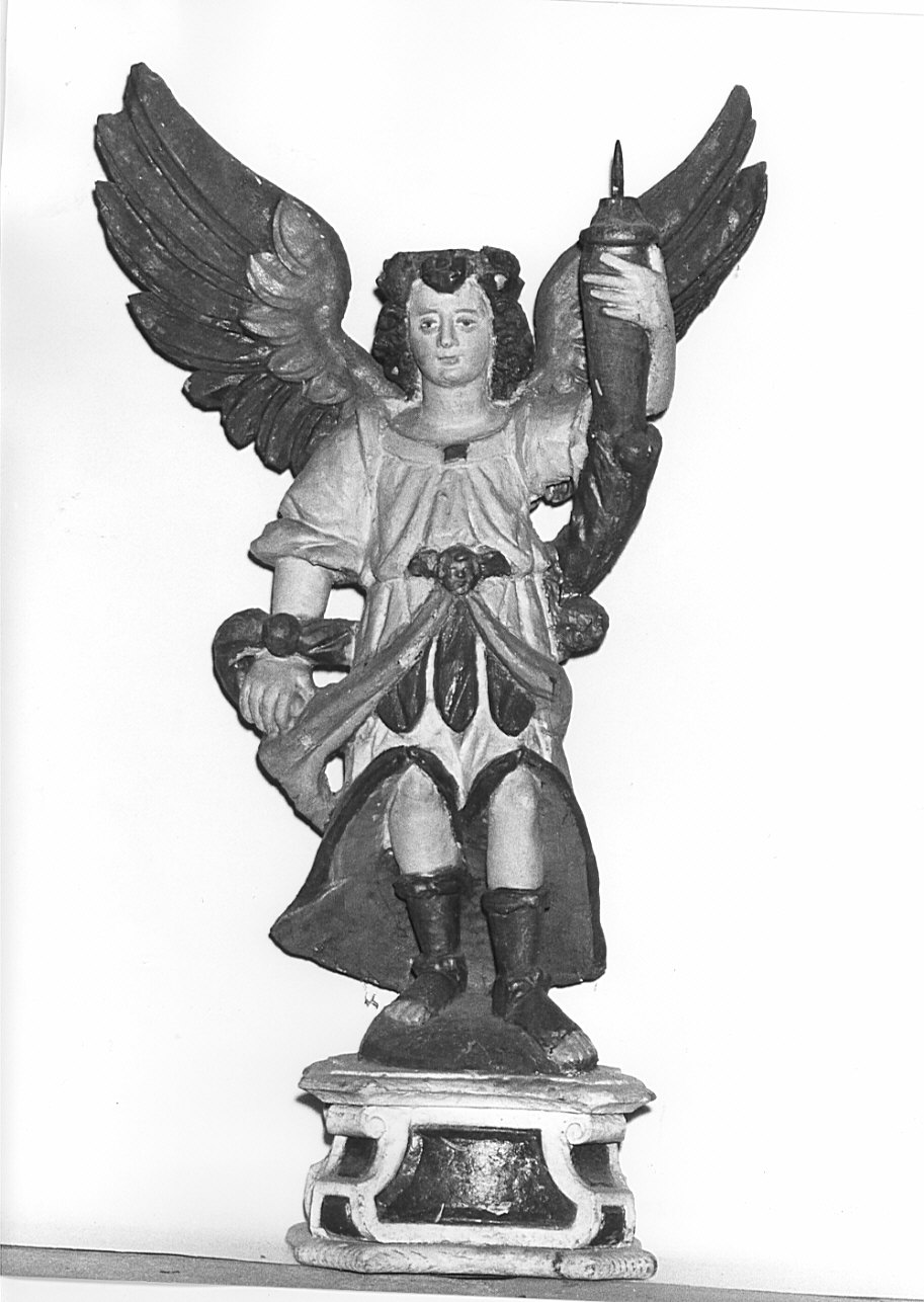 angelo reggicandelabro (candelabro - a statua, coppia) - bottega lombarda (prima metà sec. XVIII)