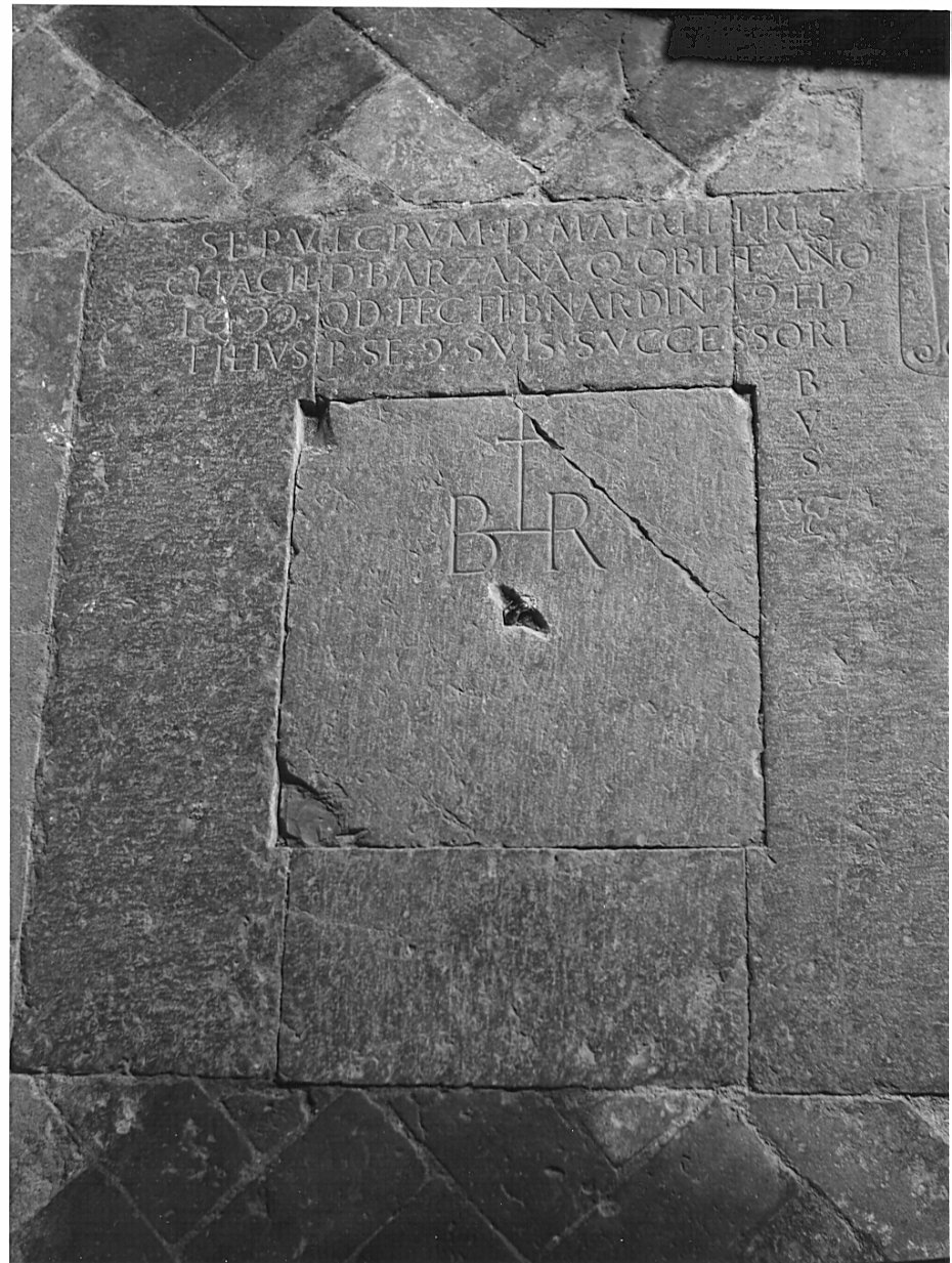lastra tombale, elemento d'insieme - bottega bergamasca (sec. XV)