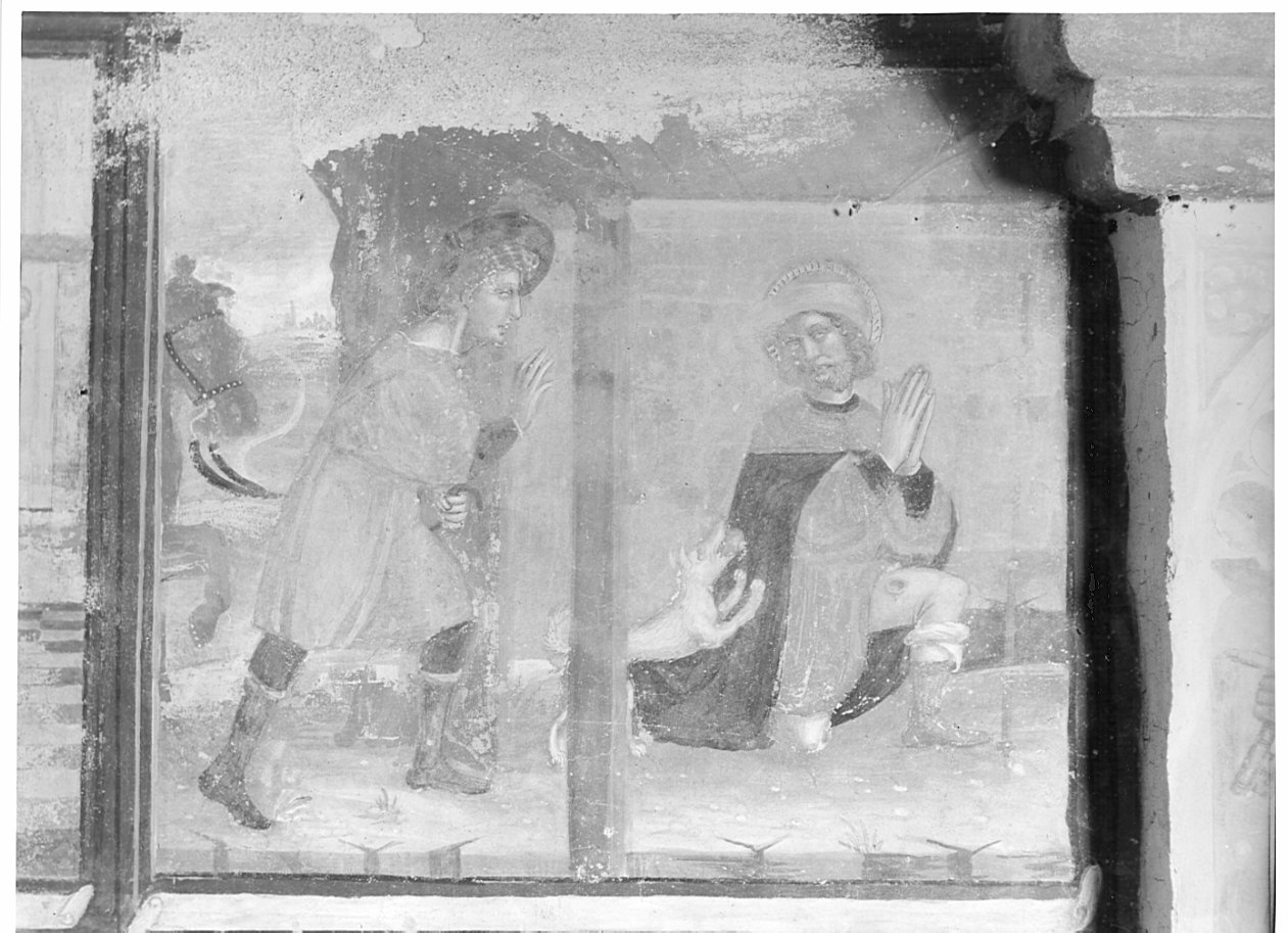 un cane porta il pane a San Rocco malato (dipinto, elemento d'insieme) di Boselli Antonio (e aiuti) (primo quarto sec. XVI)