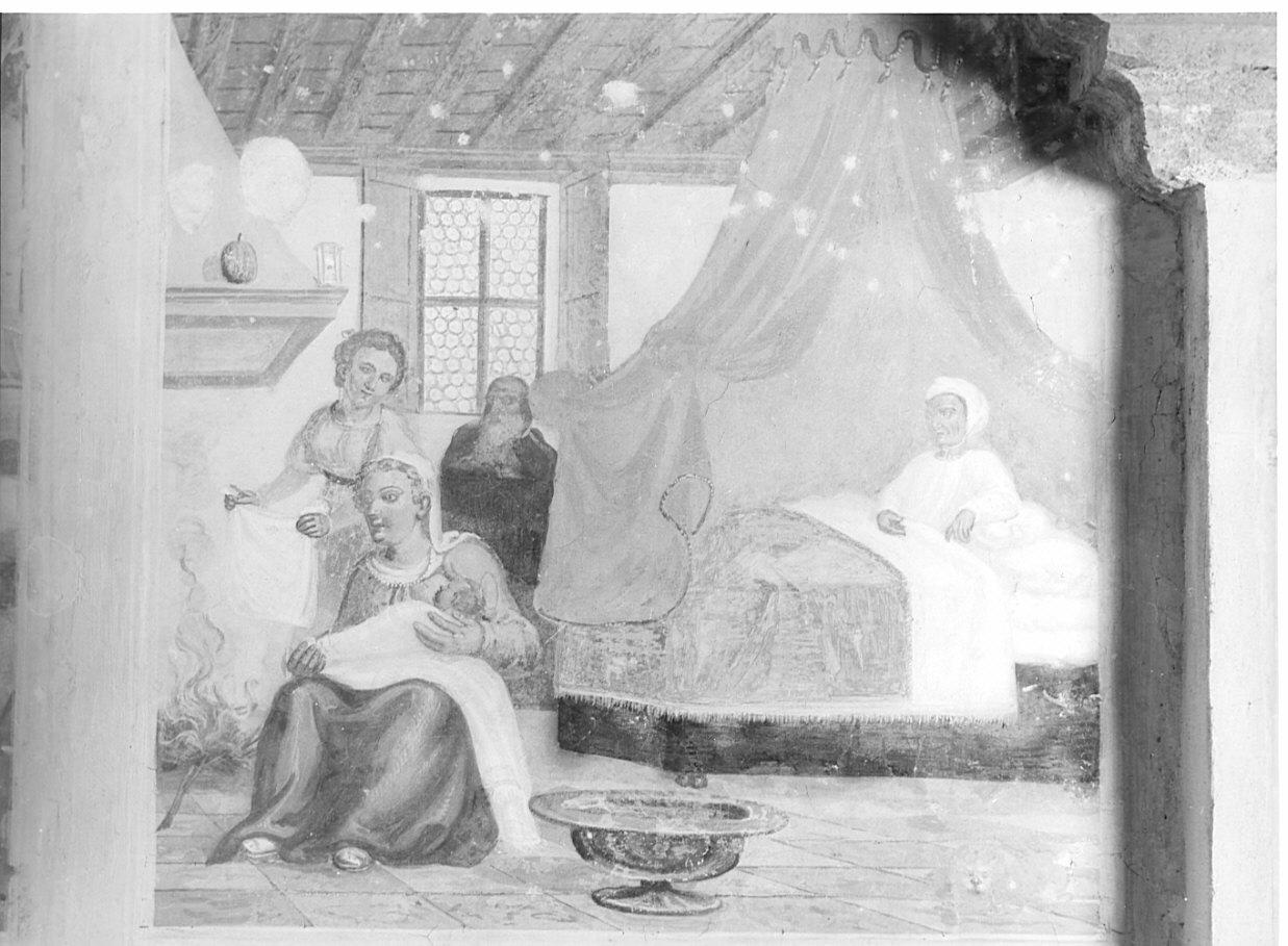 nascita di Maria Vergine (dipinto, elemento d'insieme) - ambito bergamasco (prima metà sec. XVI)