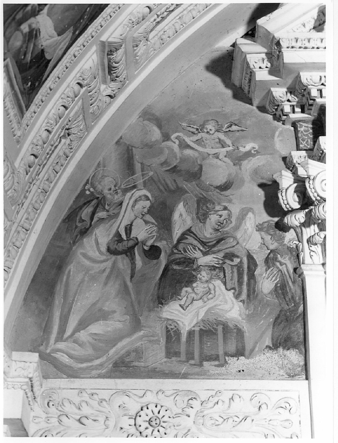 natività di Gesù (dipinto, elemento d'insieme) - ambito bergamasco (sec. XVII)