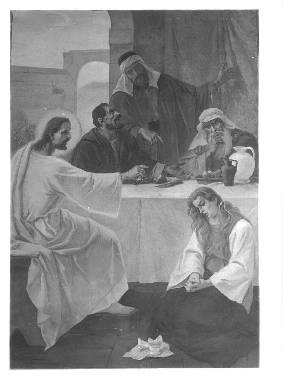 cena a casa di Nicodemo (dipinto, opera isolata) di Nembrini Emilio (sec. XX)