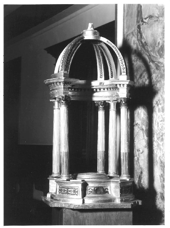 tronetto per esposizione eucaristica - a tempietto, opera isolata - ambito lombardo (primo quarto sec. XIX)