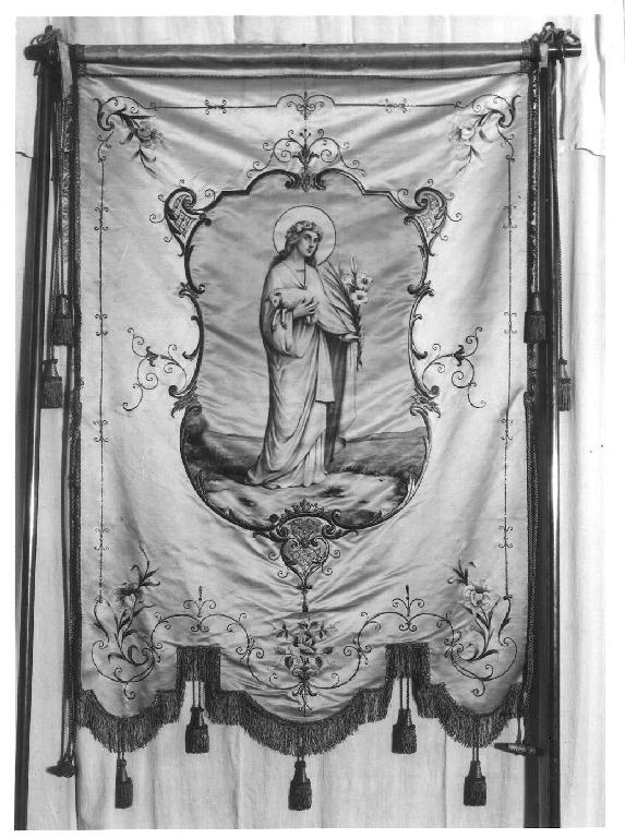 Madonna Immacolata, Sant'Agnese (stendardo processionale, opera isolata) - manifattura lombarda (prima metà sec. XX)
