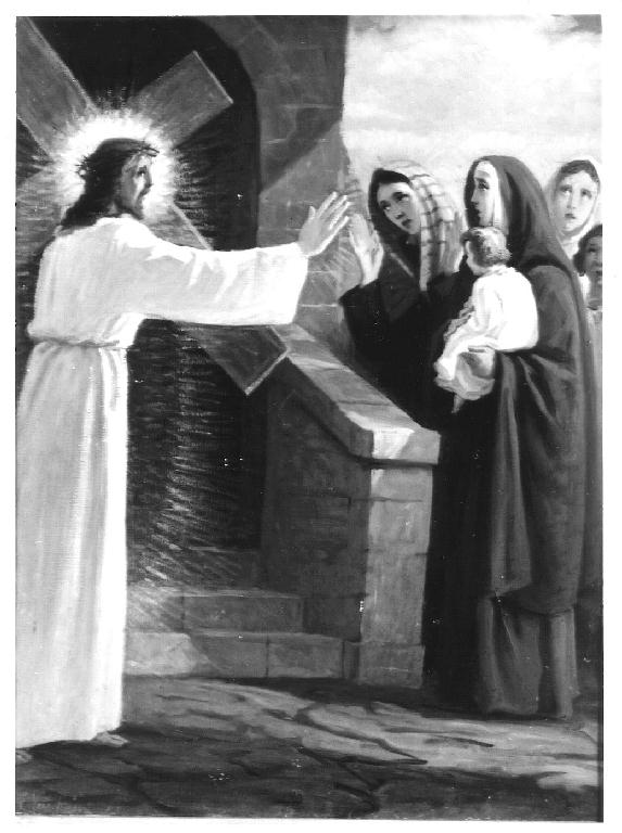 stazione VIII: Gesù consola le donne di Gerusalemme (dipinto, elemento d'insieme) di Nembrini Emilio (sec. XX)