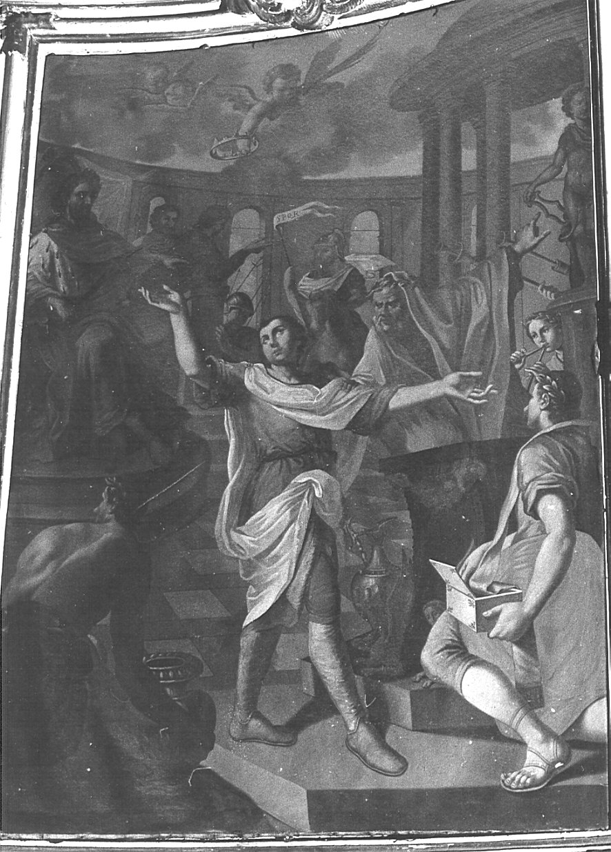 San Giuliano rifiuta di adorare gli idoli (dipinto, opera isolata) di Peverada Antonio (attribuito) (fine/inizio secc. XVII/ XVIII)