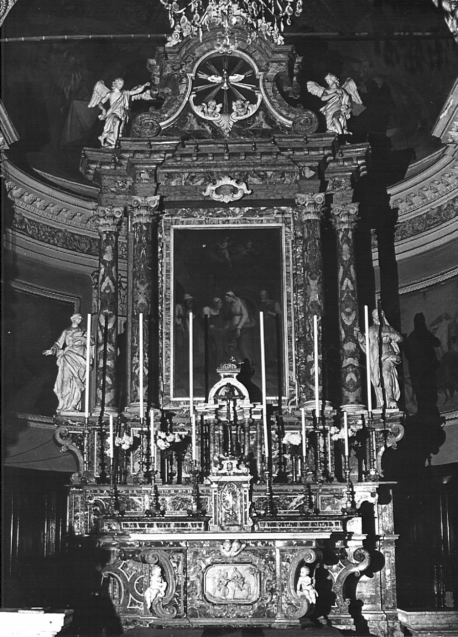 altare maggiore, complesso decorativo di Ferriata Francesco (sec. XVIII)