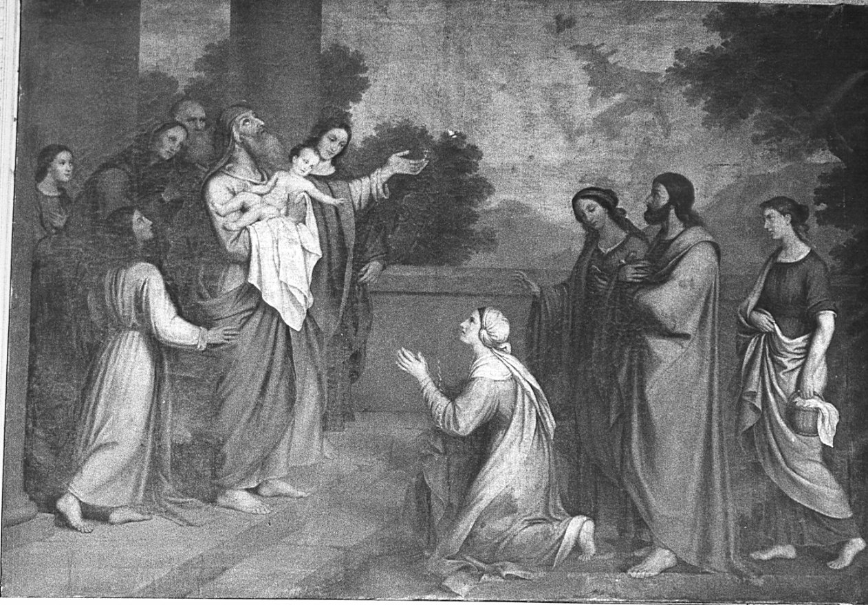 presentazione di Gesù al tempio (dipinto) - bottega lombarda (sec. XIX)