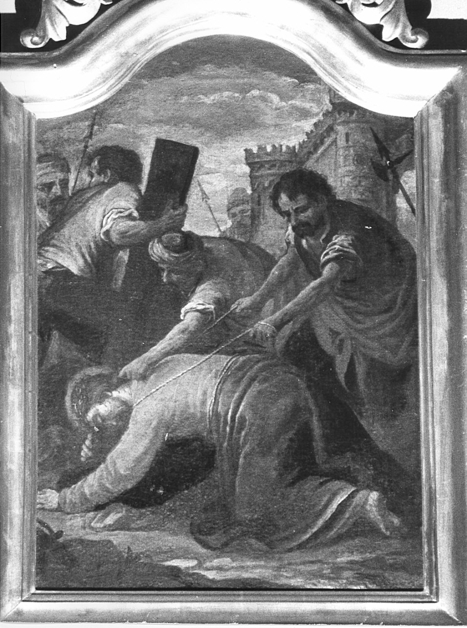 stazione III: Gesù cade sotto la croce la prima volta (Via Crucis, elemento d'insieme) - ambito bergamasco (sec. XVIII)