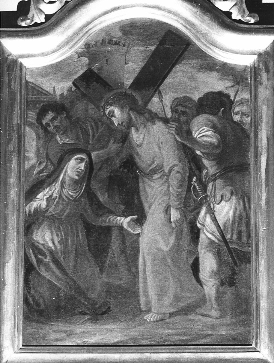 stazione IV: Gesù incontra la Madonna (Via Crucis, elemento d'insieme) - ambito bergamasco (sec. XVIII)