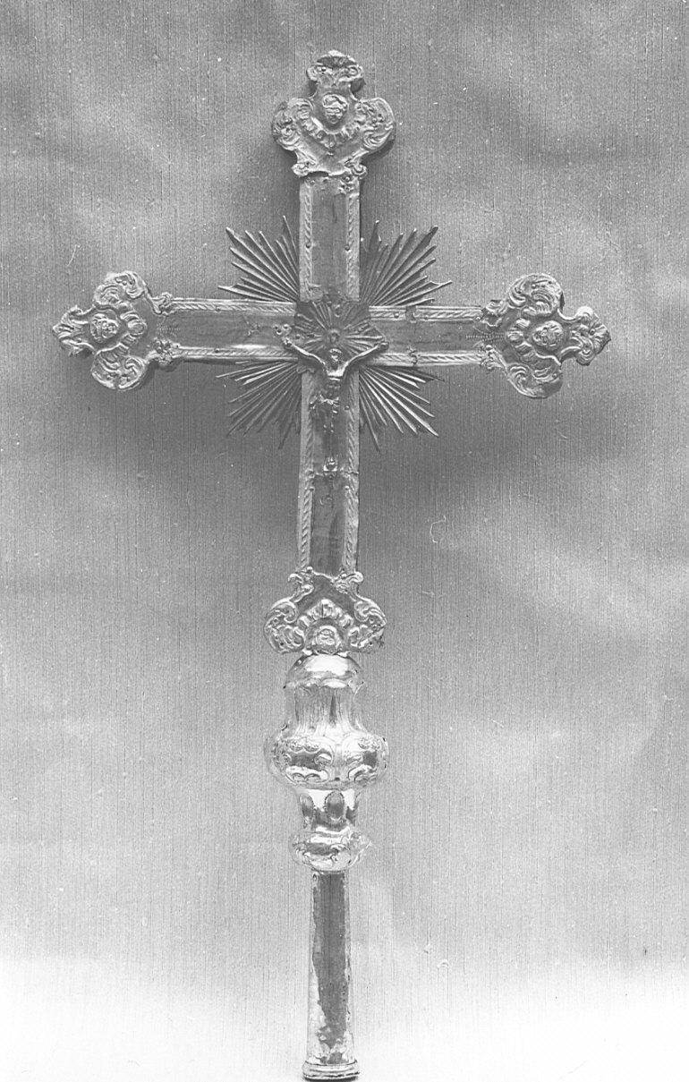 croce processionale, opera isolata - bottega lombarda (sec. XVIII)