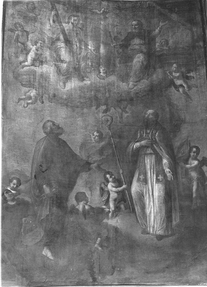 Trinità e santi (dipinto, opera isolata) - ambito lombardo (sec. XVIII)