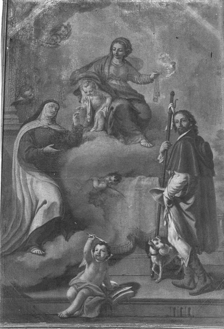 Madonna del Carmelo e santi (dipinto, opera isolata) di Raggi Giovanni (sec. XVIII)