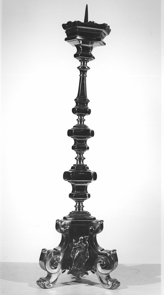 candeliere d'altare, opera isolata - bottega lombarda (secc. XVIII/ XIX)