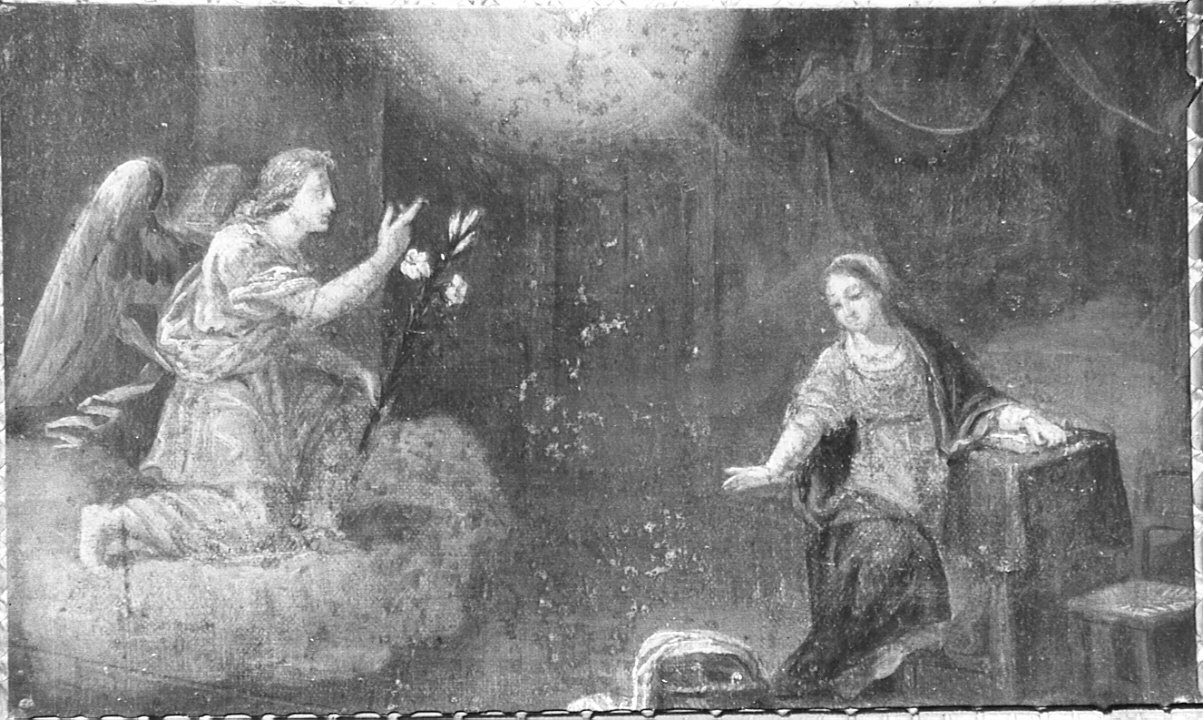 Annunciazione (dipinto, elemento d'insieme) di Cavagna Gian Paolo (cerchia) (inizio sec. XVII)