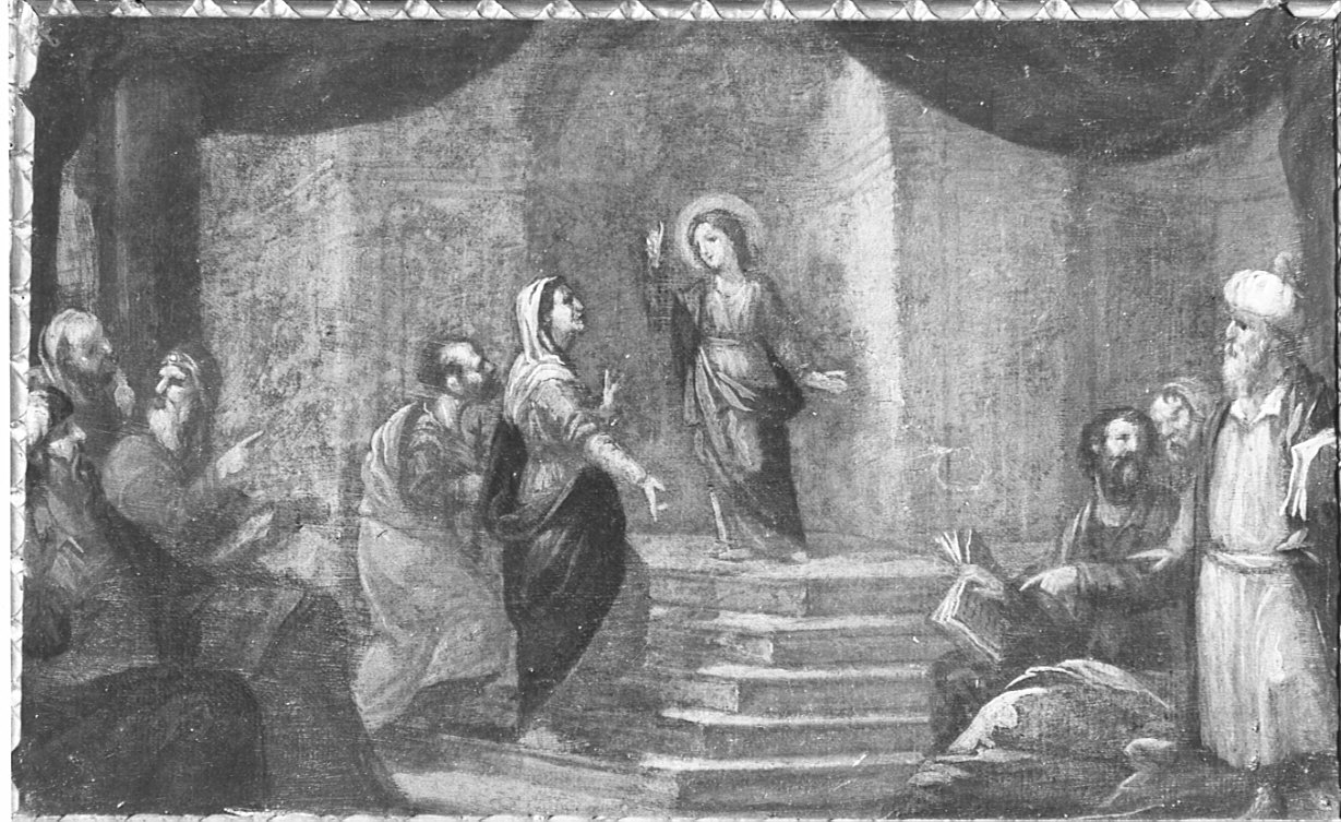 disputa di Gesù con i dottori nel tempio (dipinto, elemento d'insieme) di Cavagna Gian Paolo (cerchia) (inizio sec. XVII)