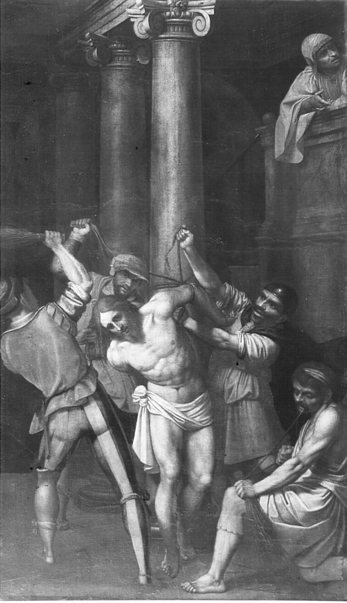 flagellazione di Cristo (dipinto, opera isolata) di Cavagna Gian Paolo (cerchia) (inizio sec. XVII)