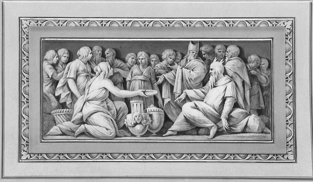 Mosè e la raccolta della manna (dipinto, elemento d'insieme) di Comerio Filippo (attribuito) (inizio sec. XIX)