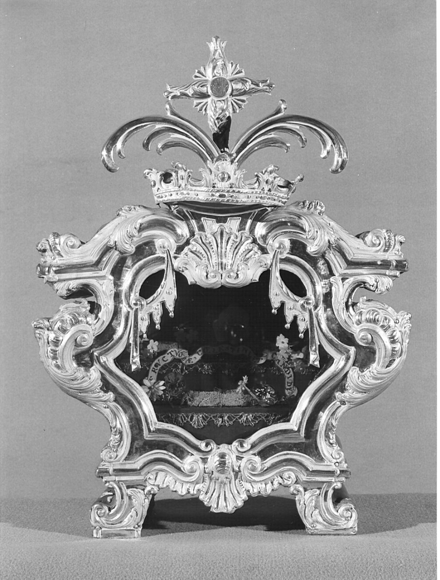 reliquiario a teca, serie - bottega bergamasca (seconda metà sec. XVIII)