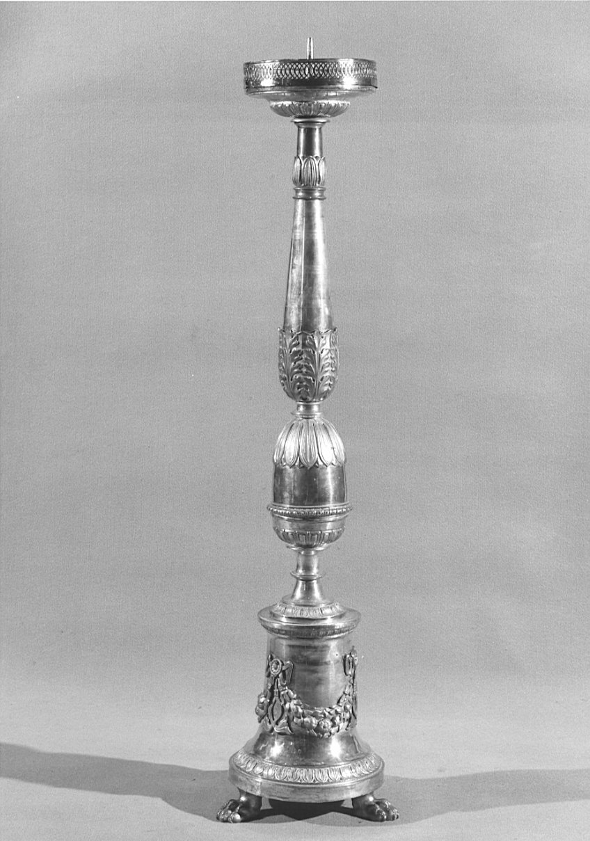 candeliere d'altare, serie - bottega bergamasca (sec. XIX)