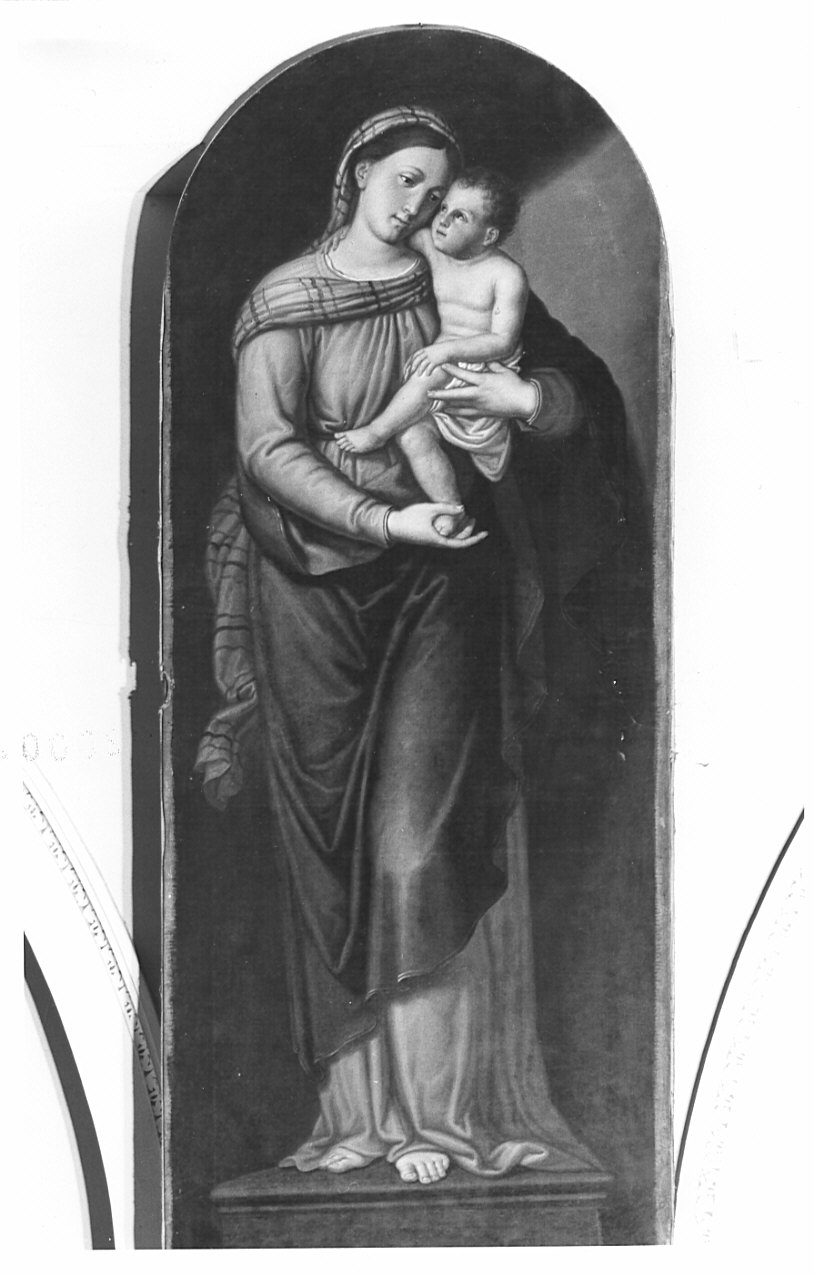 Madonna con Bambino (dipinto, opera isolata) di Trecourt Luigi detto Luigi Trecourt da Bergamo (cerchia) (terzo quarto sec. XIX)