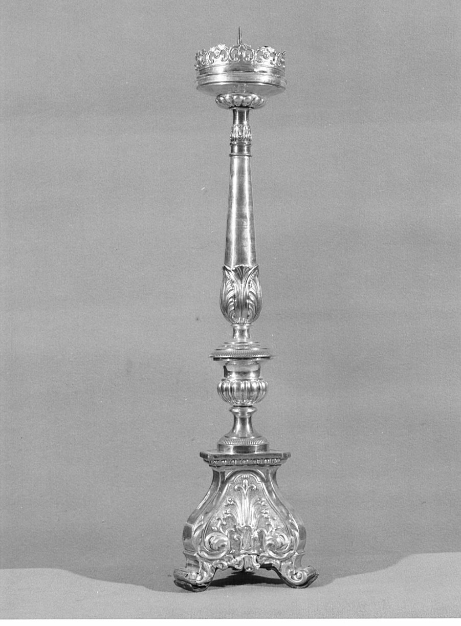 candeliere d'altare, serie - bottega lombarda (prima metà sec. XIX)