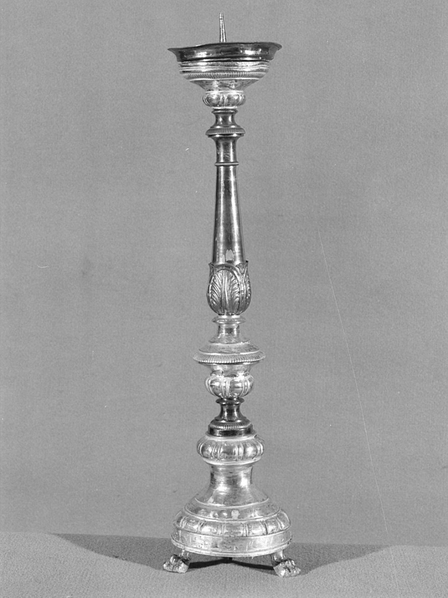 candeliere d'altare, serie - bottega lombarda (seconda metà sec. XIX)