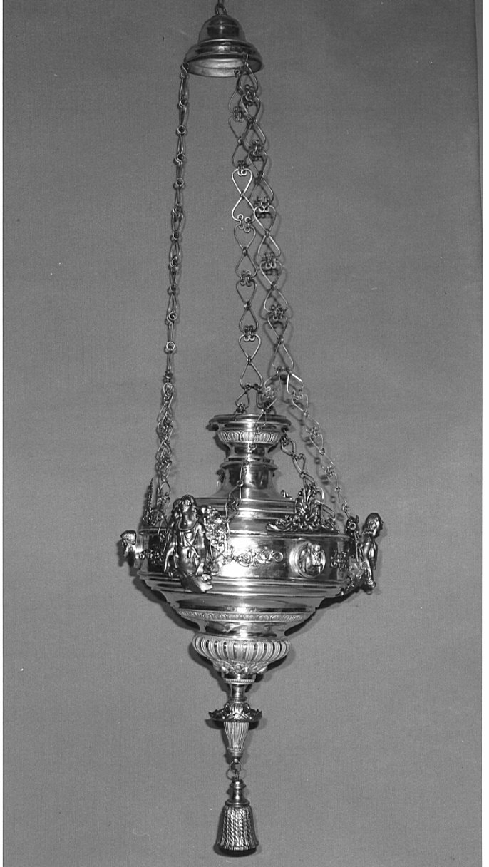 lampada pensile, coppia - bottega lombarda (seconda metà sec. XIX)