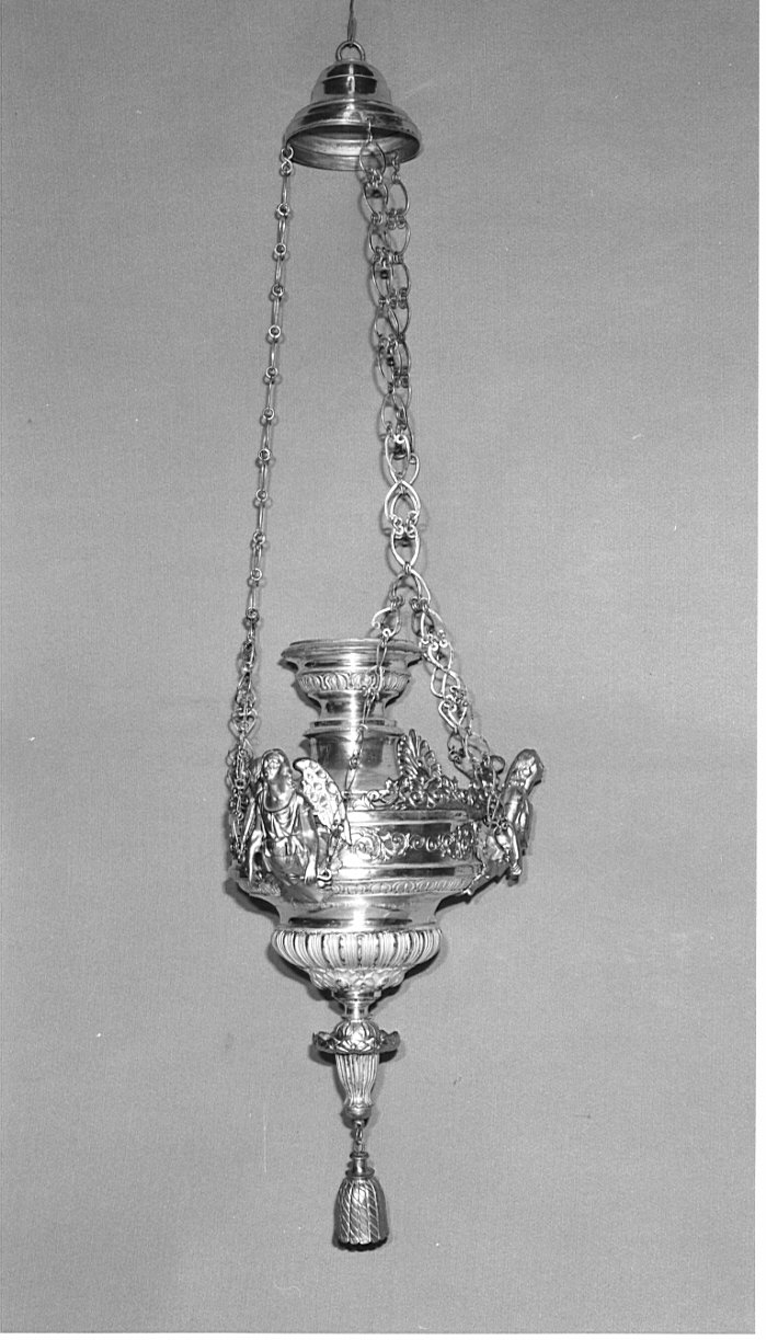 lampada pensile, coppia - bottega lombarda (seconda metà sec. XIX)