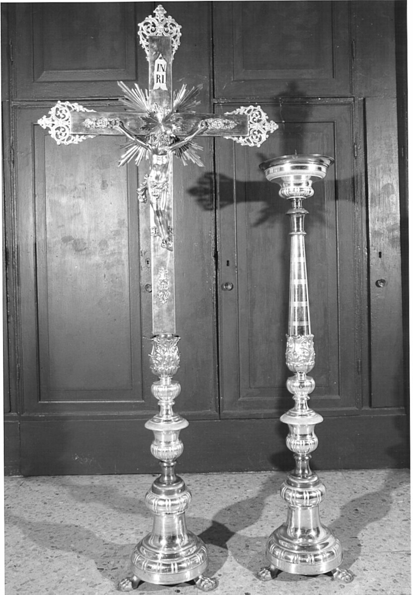 candeliere d'altare, opera isolata - bottega lombarda (seconda metà sec. XIX)