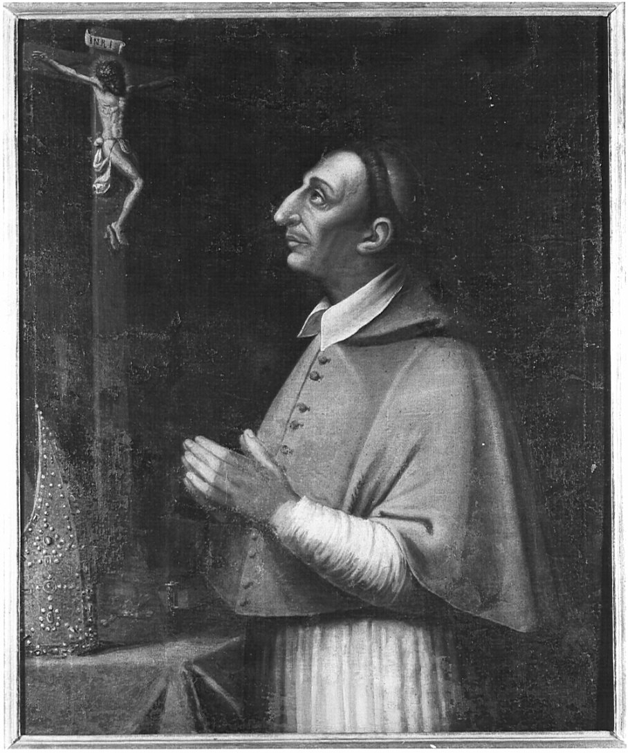 San Carlo Borromeo in adorazione della croce (dipinto, opera isolata) di Salmeggia Enea detto Talpino (scuola) (prima metà sec. XVII)