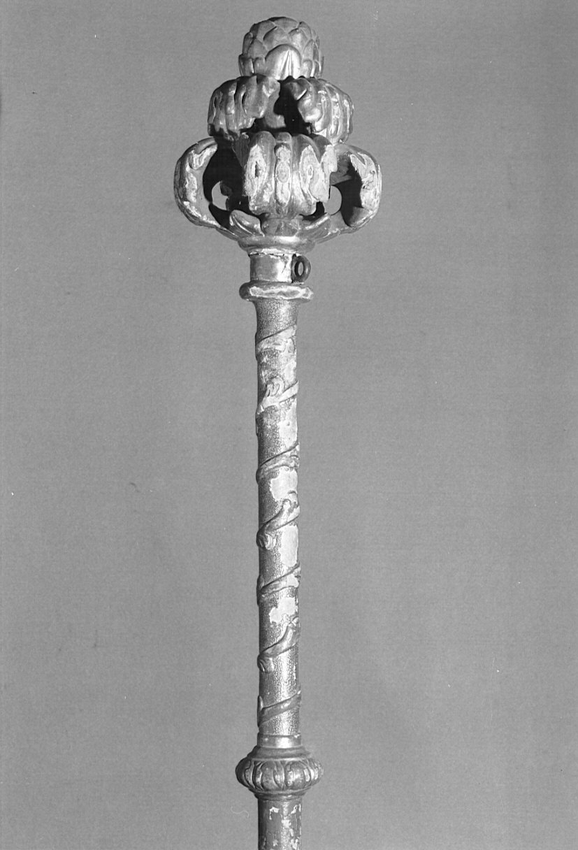 asta di baldacchino processionale, serie - bottega lombarda (prima metà sec. XIX)