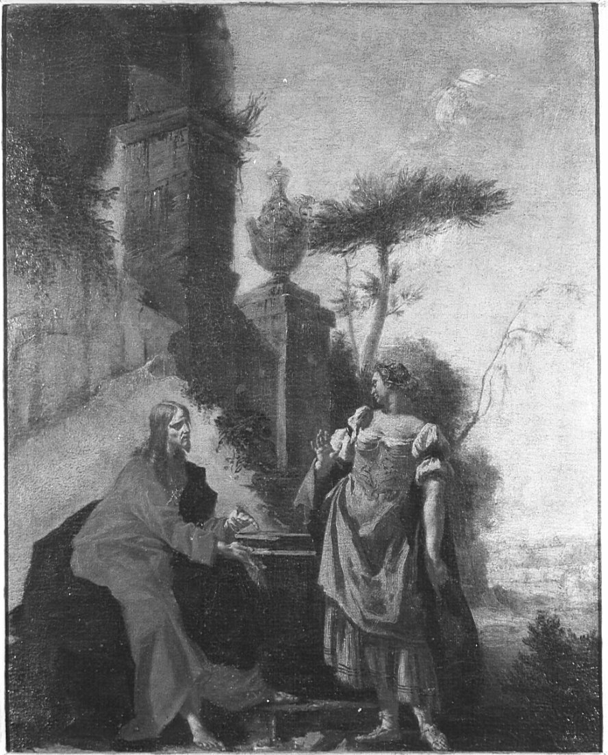 Cristo e la samaritana al pozzo (dipinto, opera isolata) di Zuccarelli Francesco (attribuito) (metà sec. XVIII)