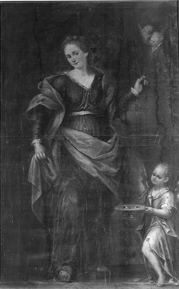 Santa Lucia (dipinto, opera isolata) di Prata Francesco (maniera) (seconda metà sec. XVI)